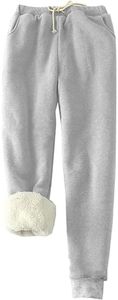 AAZJSS Women Heavyweight Fleece Jogger Womens Fleece Joggers Fleece Lined Thermals for Women Sherpa Sweatpants Winter Warm Pants Winter Sweatpants Women's Fleece Warm Sweatpants Women's Winter