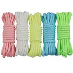 UOOOM 5 pcs Paracord Bracelet Cord Glow In The Dark 9 Strands Parachute Rope Outdoor Survival Safe Rope Set for DIY Hand Woven 10 Feet (Glow in the Dark)