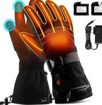 ABXMAS Heated Gloves, Heated Gloves for Men and Women, 7.4V 6400 mAh Waterproof Touch Screen Rechargeable Heated Work Gloves for Cycling Camping Winter Outdoor Activities, M