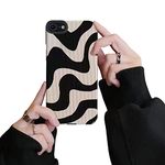 Ownest Compatible with iPhone 7 iPhone 8 iPhone SE Case, Fashion Simple Cute Zebra Stripes Pattern Wave Design Phone Case for Women Girls Soft Silicone Protection Case for iPhone 7-Black