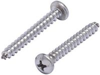 10 x 1-1/2" Stainless Pan Head Phillips Wood Screw (50pc) 18-8 (304) Stainless Steel Screws Corrosion Resistant Deep Cut Drive Pan Head by Bolt Dropper
