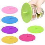 Dokpav 6PCS Silicone Cup Lids, Mug Lids, Beverage Cup Lids, Colorful Water Drop Design Silicone Lids, Food Grade Silicone Cup Covers Lid, Anti-dust Airtight Seal Lids for Mug Coffee Beer Water Glasses