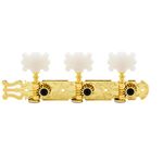 DJ312G TENOR Classical Guitar Tuners, Tuning Key Pegs/Machine Heads for Classical or Flamenco Guitar with Gold Plated Finish and Pearl Colored Butterfly Buttons.