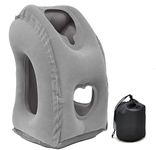 Airplanes Inflatable Travel Pillow, Neck Pillow Avoid Neck Shoulder Pain Comfortably Support Head for, Trains, Cars and Office Napping (Grey)