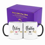 Fatbaby Est 2024 Hubby and Wifey Coffee Mug,Mr and Mrs Gifts Couple Mug, Wedding Gift for Couples, Newlywed Gifts for Couples,Unique Bridal Shower Gifts for Bride and Groom 11oz