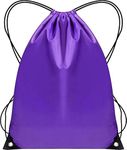 Drawstring Gym Bag 2PCS String Bags Gym Sack Backpack PE Bags for Women Men Trainer Swimming Bag Travel Beach School Holidays Suitable for Sports,kids,Boys,Girls (Purple 1pc)