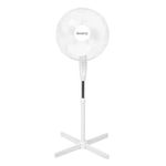 Beldray EH3196 Pedestal Stand Fan - 16" Electric Standing Cooling Fan, Oscillating Head, Circulates Cool Air, Adjustable Height To 1.25m, 3 Speed Settings, Spiral Blade Mesh Guard, 45W, White