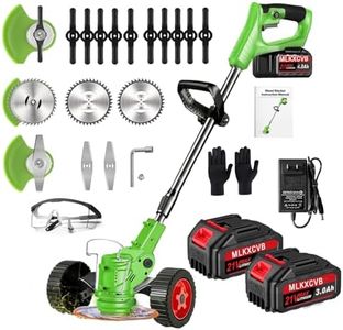 Electric Weed Wacker Battery Powered,Cordless Weed Eater with Wheels