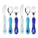 Lehoo Castle Toddler Utensils, 6 Pcs Ocean Kids Cutlery Set, Includes 2 x Toddler Forks/Knives/Spoons, Toddler Fork and Spoon Set(Ocean Animal x 6)