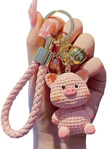 TOU-BEGUIN Charms Keychain, Cute Pink Pig Car Key Ring Decoration, Delicate Handbag Keys Resin Accessories Gifts for Kids Boys Girls Women