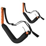 Kayak Storage Hooks - Set of 2 Wall Mount Garage Hangers - 125lbs Capacity Rack for Paddleboards, Surfboards, or Snowboards by Rad Sportz (Orange)