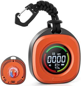 Portable Carbon Monoxide Detectors for Travel 3-in-1 Square Carbon Monoxide Monitor with 43 Detection Holes, RV CO Detector Alarm Temp/Humidity Sensor for Home, Camping & Travel Tent Car