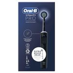Oral-B Vitality Pro Electric Toothbrushes For Adults, For Him / Her, 1 Handle, 2 Toothbrush Heads, 3 Brushing Modes Including Sensitive Plus, 2 Pin UK Plug, Black (Packing May Vary)