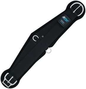 Weaver Equine AirFlex Roper Horse Cinch, Anti-Slip Nylon Webbing Saddle Cinch Girth with Smart Cinch Buckle, Western Horse Riding Supplies, Black