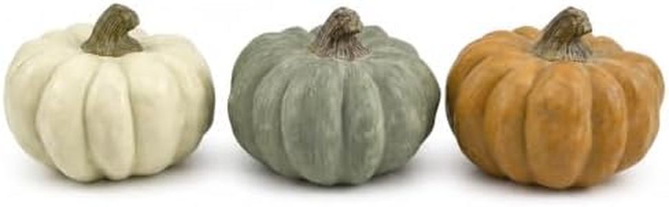 SHEHIM 3-Pack Fall Decor Decorative Resin Pumpkin Decorations Indoor