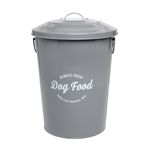 Park Life Designs Andreas Small Food Bin, 17 lb Capacity, Airtight Silicone Seal, Stylish Enamel-Coated Carbon Steel Canister Holds a Full Bag of Food, Gray