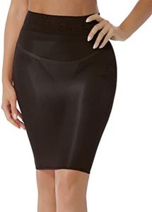 Linjinx Women's Mesh Micro Mini Skirt See Through Lace Trim High Waist Sheer Half Slips Skirt Black One Size