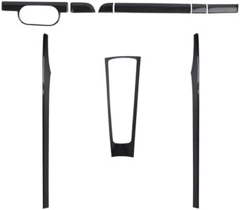 Suitable for Porsche 718 911 Boxster Cayman car center console panel decorative protective cover, door panel trim, genuine carbon fiber car interior accessory modification kit (Black Carbon Kit)