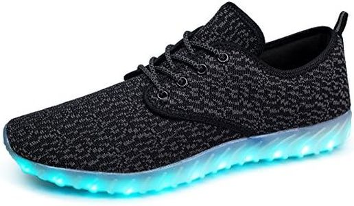 UNN Led Light Up Shoes for Men Women and Kids USB Charging Flashing Luminous Glowing Sneakers Black 36