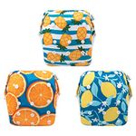 Babygoal Baby & Toddler Swim Diapers, Reusable Adjustable Washable One Size Fits 6M-3T Boy & Girl Gifts and Swimming Lessons 3 Pack 3ZSD03-IN