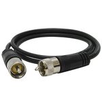 TRUCKSPEC TS-3CC Black 3' CB Antenna Coax Cable with PL-259 Connector