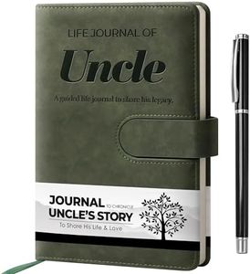 YDCUV Uncle I Want to Know Your Life Story Leather Journal (Hardcover) - Birthday Gifts for Uncle - Guided Journal to Share His Life Story - Ideal Gifts for Fathers Day from Niece Nephew