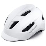 EASTINEAR Adults Bike Helmet for Men Women with LED Taillight Cycle Helmet for Urban Commuter with Sun Visor Cycling Mountain & Road Bicycle Helmets Adjustable Size M/L (White)