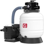 GarveeLife 14" Sand Filter Pump for Above Ground Pools – 3500GPH 1/2 HP Pump with 6-Way Multi-Port Valve, High-Flow Sand Filter Stand for Commercial Use