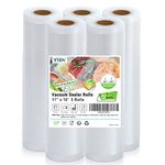 Food Vacuum Sealer Savers Rolls: YISH 5 Rolls Food Saver Bags,11"x10' Sous Vide Bags with BPA Free, Commercial Grade Vac seal Bags for All Vacuum Sealer