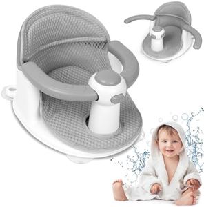 TOSGN Baby Bath Seat, Infant Bathtub Seats for Babies Sitting Up Aged 6-24 Months, New Baby Bath Tub-Protect Toddlers Skin and Back Support, Soft Non-Slip Cushions Extra Added (Deep Grey)