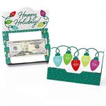 Big Dot of Happiness Christmas Light Bulbs - Holiday Party Money and Gift Card Holders - Set of 8