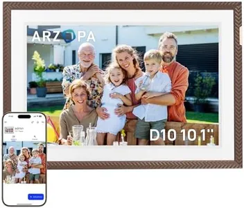 ARZOPA 10.1” WiFi Digital Picture Frame – Best Gift for Family, Birthday, Retirement & Weddings | Remote Instant Sharing Unlimited Photos via Free Arzopa App | HD Touchscreen & Slideshow | D10 Brown