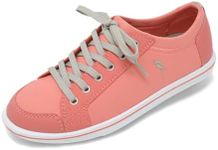 Margaritaville Golf Shoes, The Birdie, Spikeless Womens Golf Shoe, Ladies Golf Footwear with Rubber Toe Guard and Stability Heel Frame, Lace Up Athletic Shoe, Coral/Grey, Women's 6.5