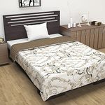 Divine Casa Kalamkari 120 GSM Microfiber Lightweight Single Bed Dohar Reversible AC Blankets for All Season | Size 140 x 210 cm | Color Dried Tobacco