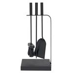 JVL 11-325 Belmont Contemporary Fireside Companion Curve Tool Set, Steel, Black, 23 x 15 x 45 cm, 3 Pieces