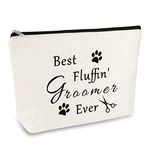 Dog Groomer Gift Makeup Bag Grooming Gift Cosmetic Bag Pet Groomer Gift Dog Groom Gift Dog Stylist Gift Christmas Thanksgiving Day Birthday Gifts for Dog Groomer Dog Hairdresser Travel Toiletry Bag