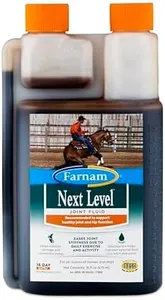 Farnam Next Level Joint Fluid Supplement for horses and dogs, Helps maintain connective tissue to ease joint stiffness due to daily activity, 16 ounces, 16 day supply