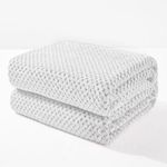 Exclusivo Mezcla Fleece Bed Blanket King Size, Super Soft and Warm Blankets for Couch, Sofa and Bed Waffle Textured, Cozy, Fuzzy and Lightweight (Mixed Light Grey, 90x104 Inches)