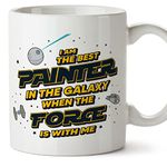 MUGFFINS Painter Mug - in English - Best in The Galaxy The Force is with Me - Funny Gift for Colleagues - Ceramic 11oz Mug