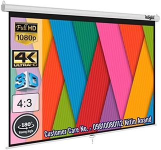 Inlight Premium Wall Autolock Projector Screen Size: - 7 Feet x 5 Feet 100 Inches Diagonal in 4:3 Aspect Ratio, Supports 1080P Full HDTV 3D- 4K Technology(Matt White)