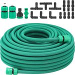 50M Soaker Hose Set, Drip Hose Set, Drip Irrigation Leaky Pipe, Porous Hose for Flowerbeds, Vegetable Gardens and Greenhouses Irrigation