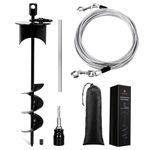Snagle Paw Lock-Cap Dog Tie Out Cable & Stake - 20ft Heavy Duty Cable, 360° Swivel No Tangle Dog Yard Leash & Stake up to 220 lbs - Rust Proof Ground Anchor for Yard, Beach, Camping & Outdoor