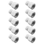 PureSec Plastic Reusable Quick Connects Female Threaded Tube Fitting 3/8 Female x 1/4 Quick Connect for Water Filters and RO Systems (10, 1/4"OD*3/8"Female Thread)