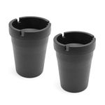 Hoypeyfiy 2 Black Smokeless Ashtray Butt Bucket Ashtray Cigarette Extinguisher Cigarette Self-Extinguishing Cup