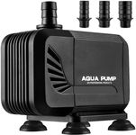 Pond Pump 3000 L/H, Submersible Water Pump for Pond Fountain Aquarium Rock Garden, Ultra Quiet Water Feature Pump with Filter and 3 Nozzles 19 mm / 22 mm / 25 mm, Max Delivery Head 2.8 m (40 W)