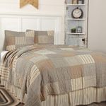 VHC Brands Farmhouse Bedding Sawyer Mill Cotton Pre-Washed Chambray Sham Queen Quilt Set, Charcoal Grey