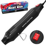 Craft Heat Gun for Crafts 2 Speed Small Heat Gun for Resin 300W Mini Hot Air Art Torch Tool for Polymer Clay Dryer Candle Making Shrink Wrapping Embossing Epoxy Painting Tumblers Crafts Bubble Buster