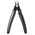 BOENFU Micro Wire Cutter 5-Inches Wire Snips Jewellery Wire Cutters Flush Cut Nippers Precision Small Side Cutting Pliers for 3D Print, Plastic Models, Jewellery, Electronics, Black