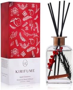 Kirifume Apple Cinnamon Botanical Essential Oil Reed Diffuser Set/6.7oz/Cinnamon, Red Elderberry, and Ruscus/Decorative Air Freshener/Home, Office, Room Décor/Aromatherapy Gift/Scentsy Home Fragrance