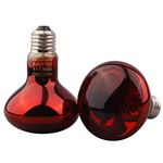 Infrared Heat Lamp - Reptile Heating Bulb Warming Light Spot for Lizards Turtles Snakes Spiders Dragon, 100W 2pack, Red